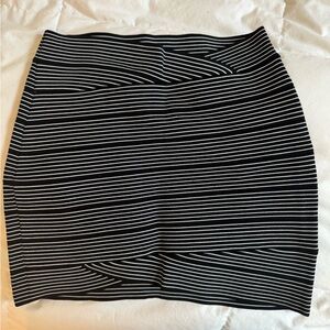 BCBGMaxAzria Black and White Striped Pencil Skirt